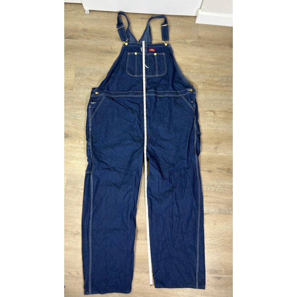 Dickies Denim Bib Overalls Indigo Blue Workwear Mens 52x32